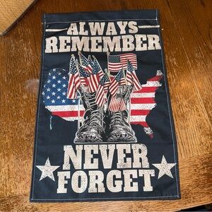 Memorial Day Patriotic Veteran Soldier Boots Garden Flag Double Sided New